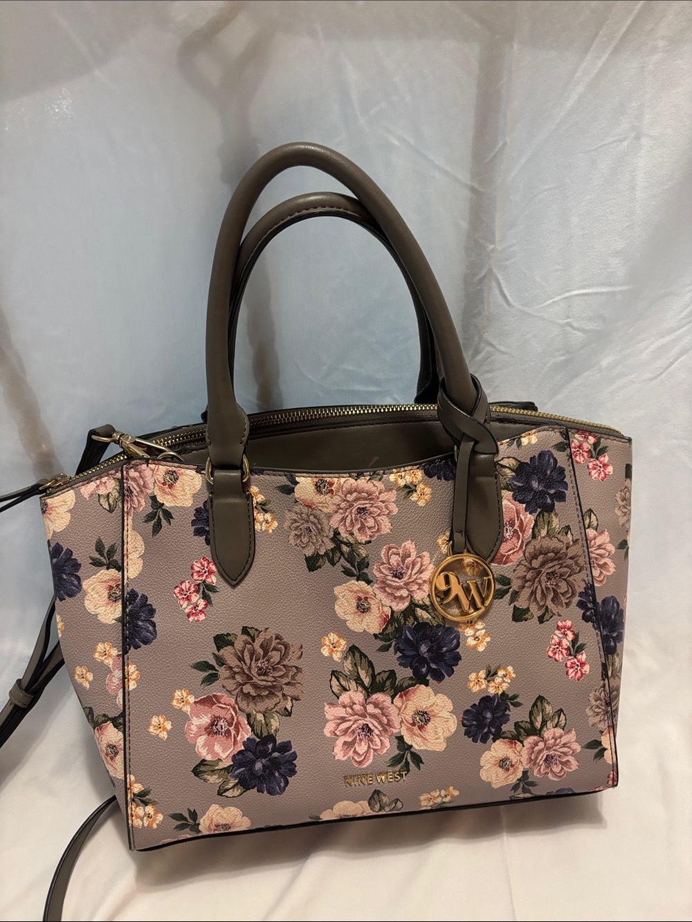 Nine West Floral Taupe Multicolor Handbag